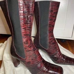 Gianna Meliani Rare Snakeskin Heeled Boots Sz 10